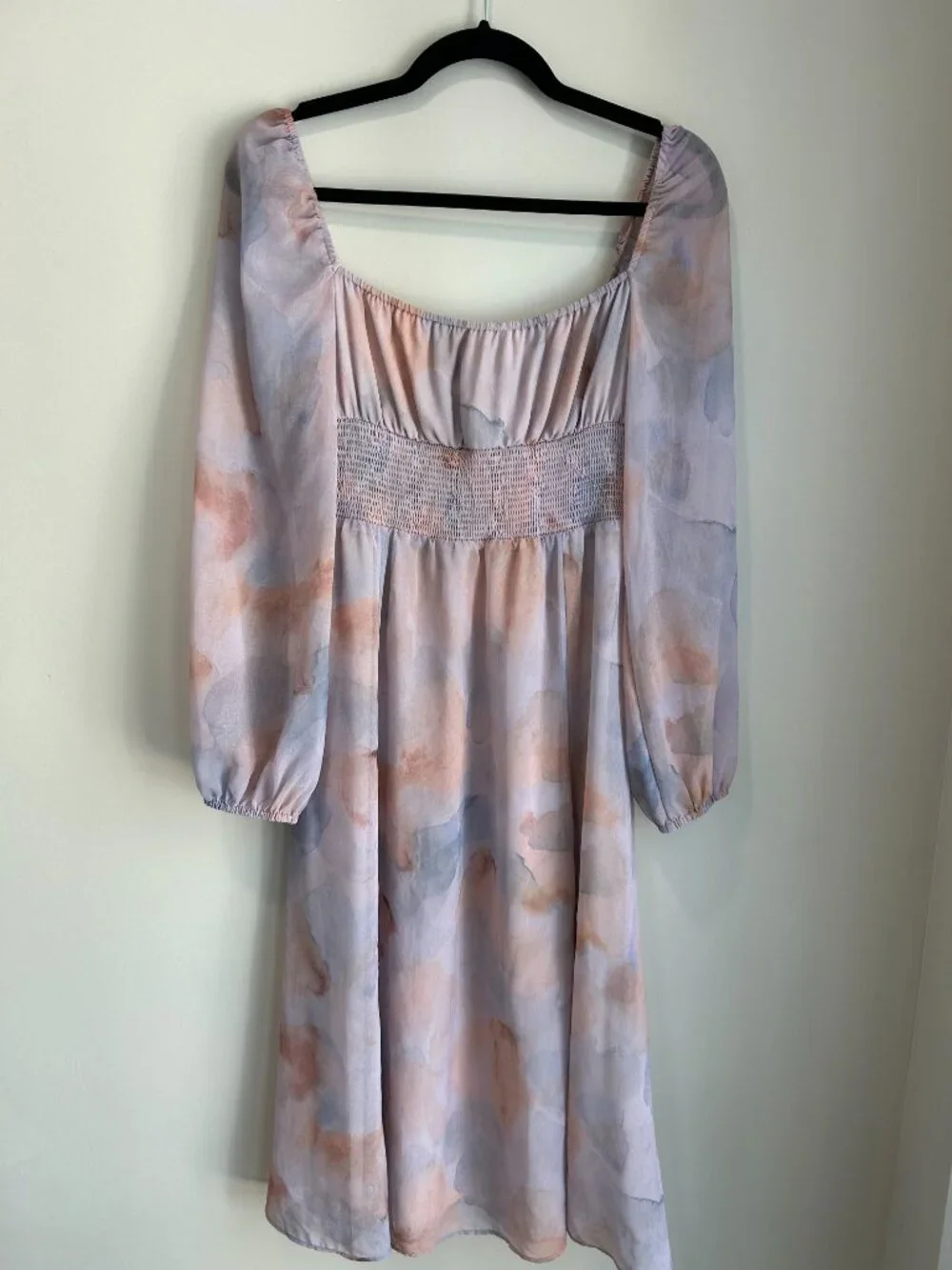 Aritzia‎ Wilfred Bella Slit Dress Small Watercolor Midi Romantic Cottagecore